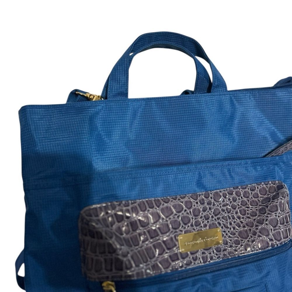 Samantha Brown  Blue Laptop Bag with Crocodile Pattern/ Travel - Picture 3 of 16